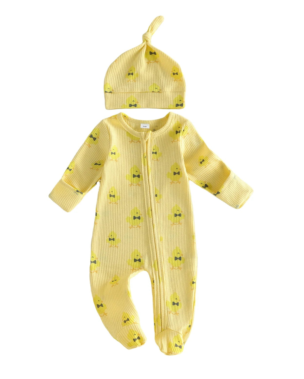 Baby Chick Footed Romper Set