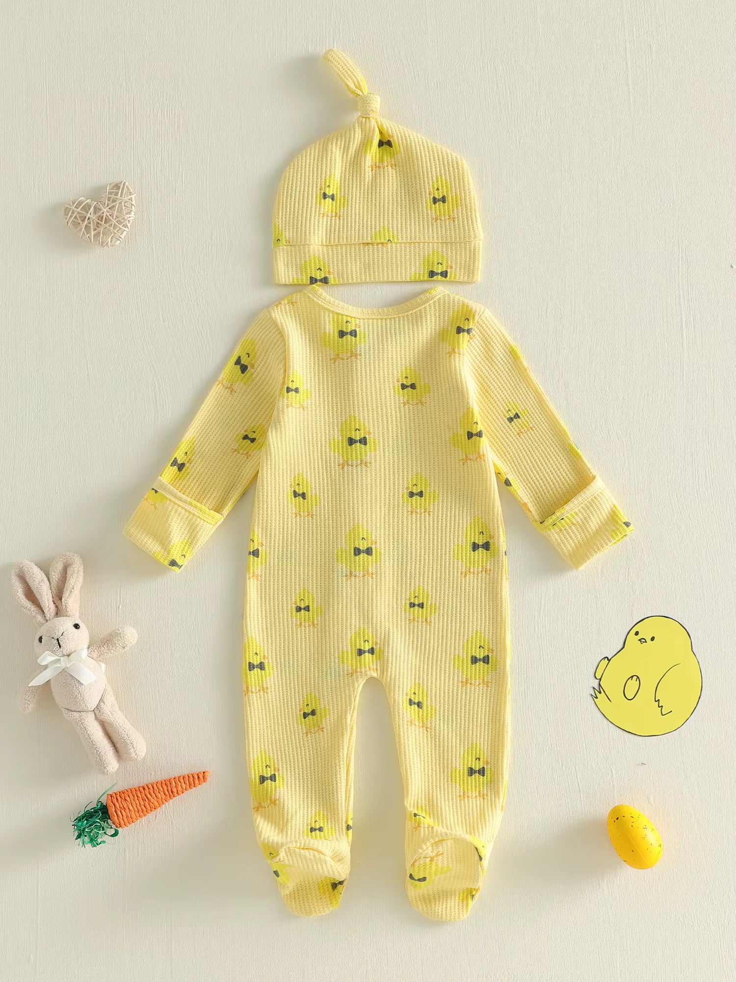 Baby Chick Footed Romper Set