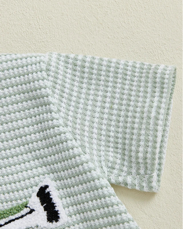 Striped Romper with Cute Animal