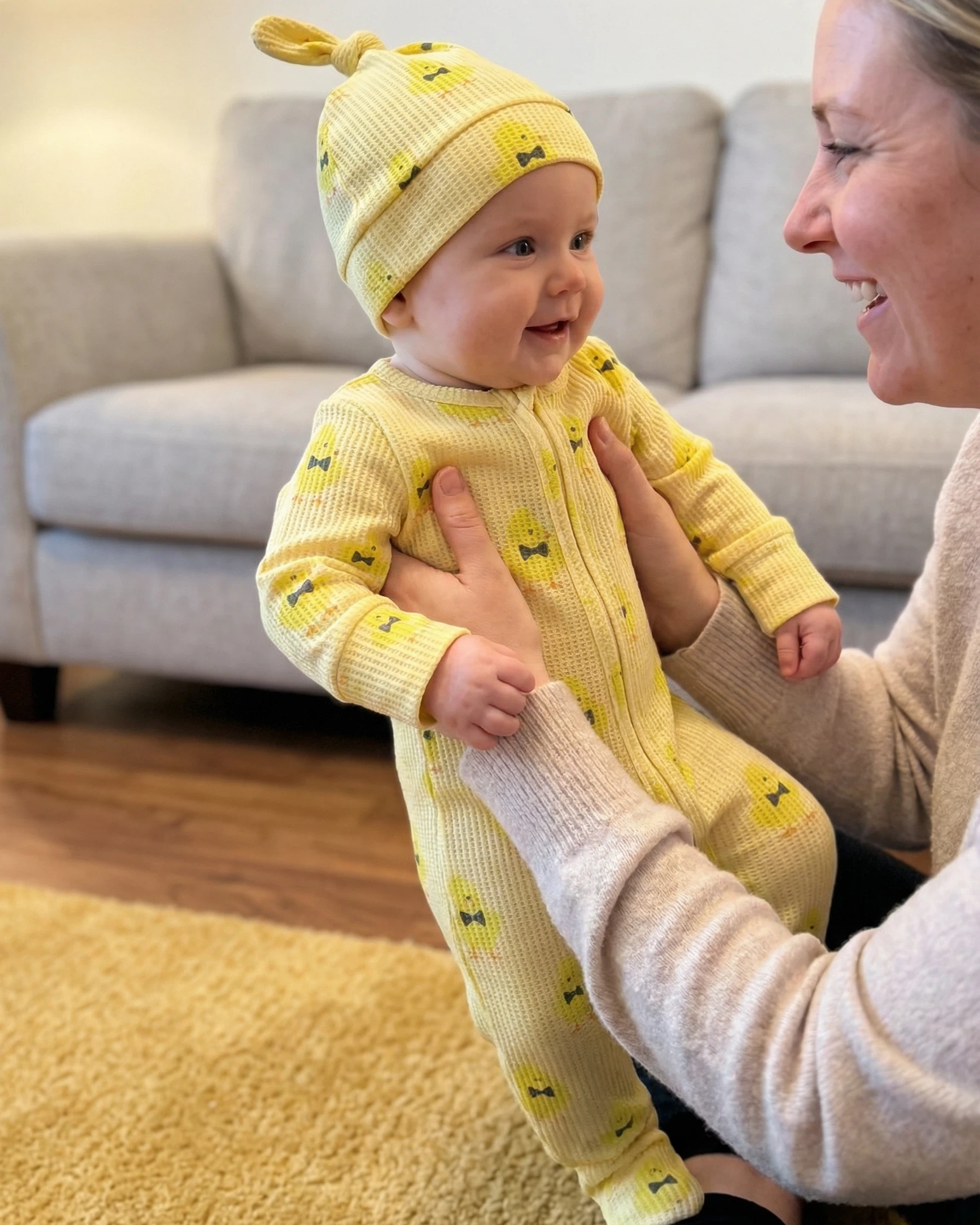 Baby Chick Footed Romper Set
